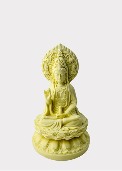 Double Sided Guan Yin with Halo - Resin Statue