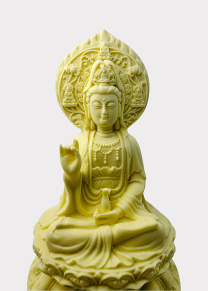 Double Sided Guan Yin with Halo - Resin Statue