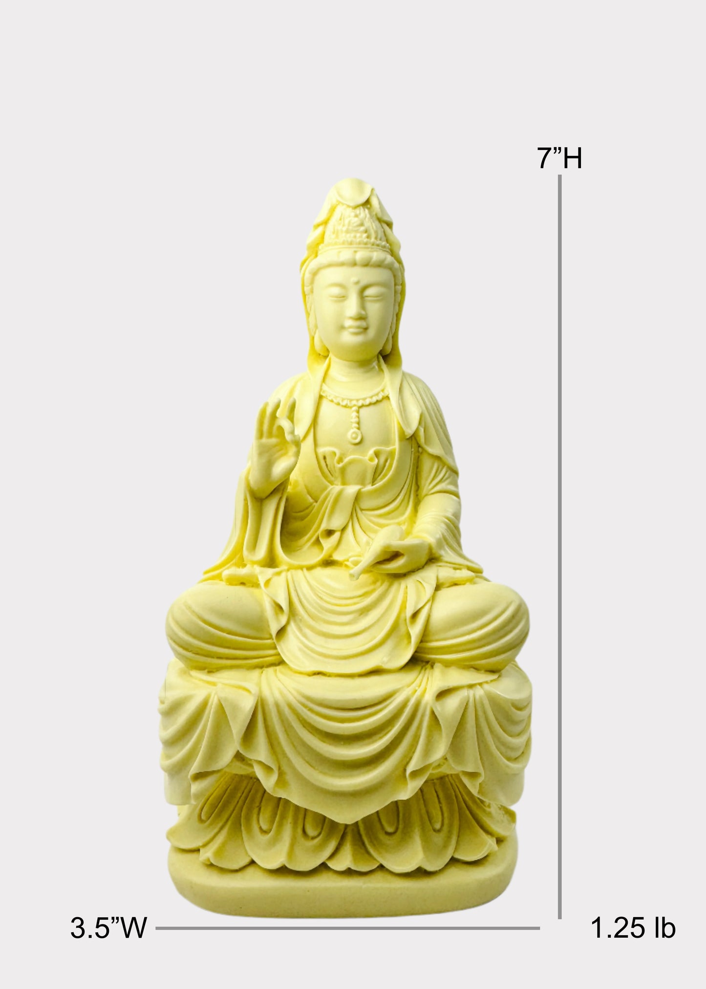 Guan Yin Seated Meditating - Resin Statue