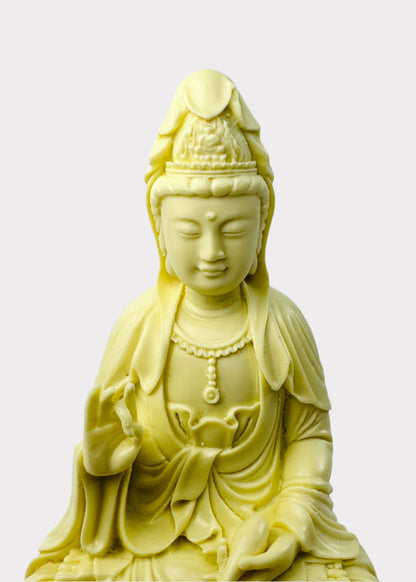 Guan Yin Seated Meditating - Resin Statue