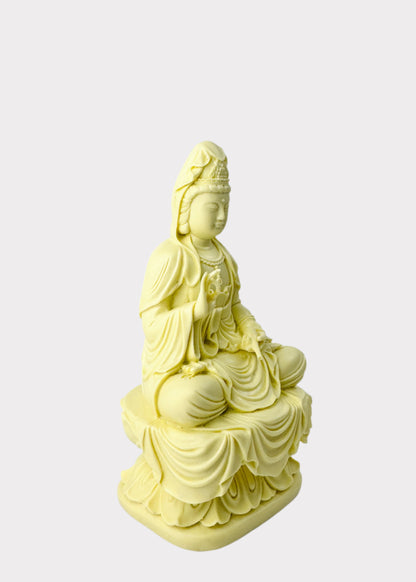 Guan Yin Seated Meditating - Resin Statue