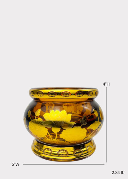 Amber Lotus Incense Holder - Crystal