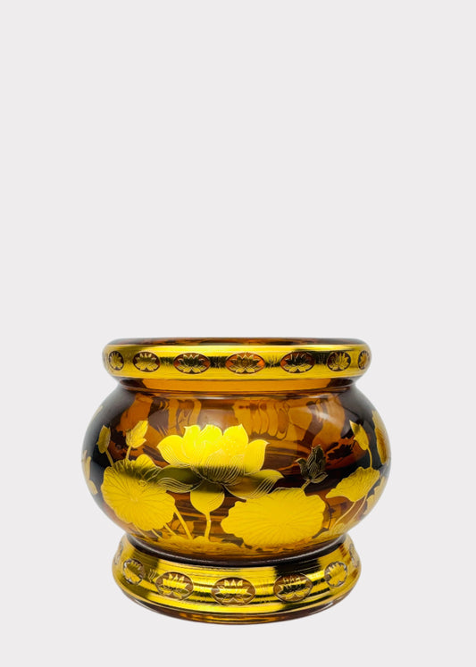 Amber Lotus Incense Holder - Crystal