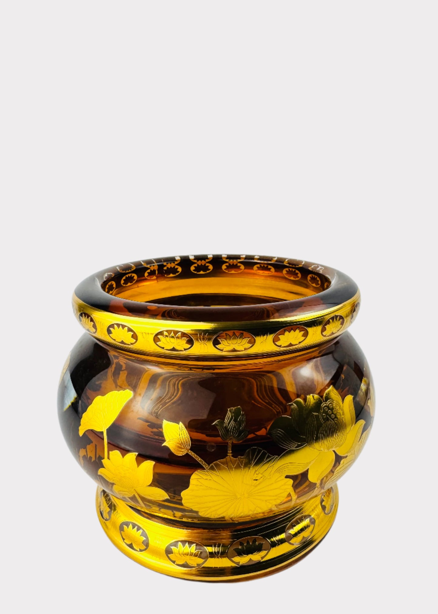 Amber Lotus Incense Holder - Crystal