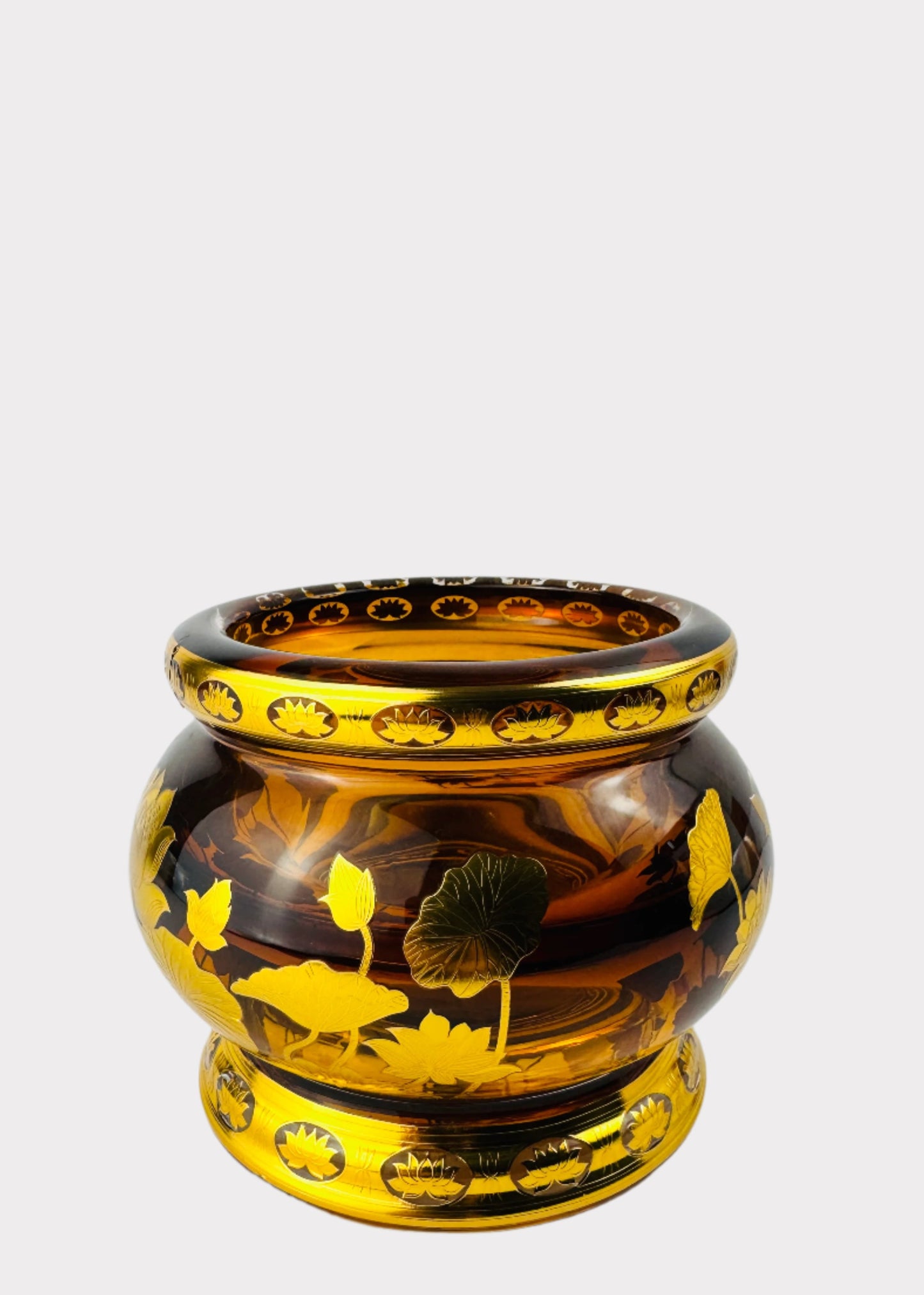 Amber Lotus Incense Holder - Crystal
