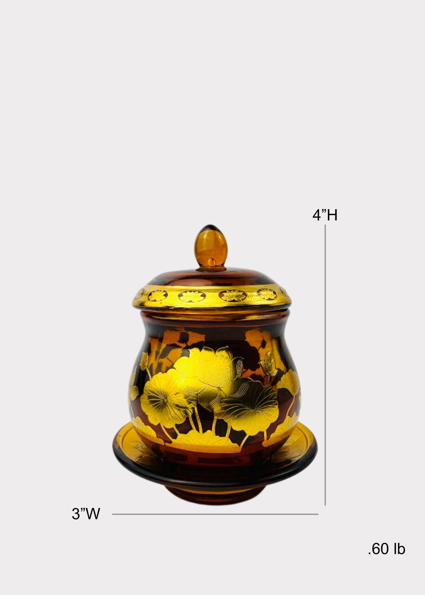 Amber Lotus Altar Offering Cup - Crystal
