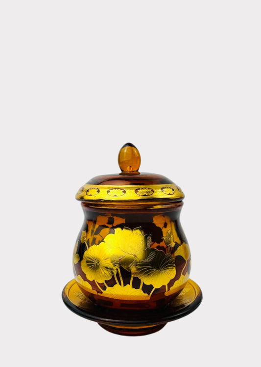 Amber Lotus Altar Offering Cup - Crystal