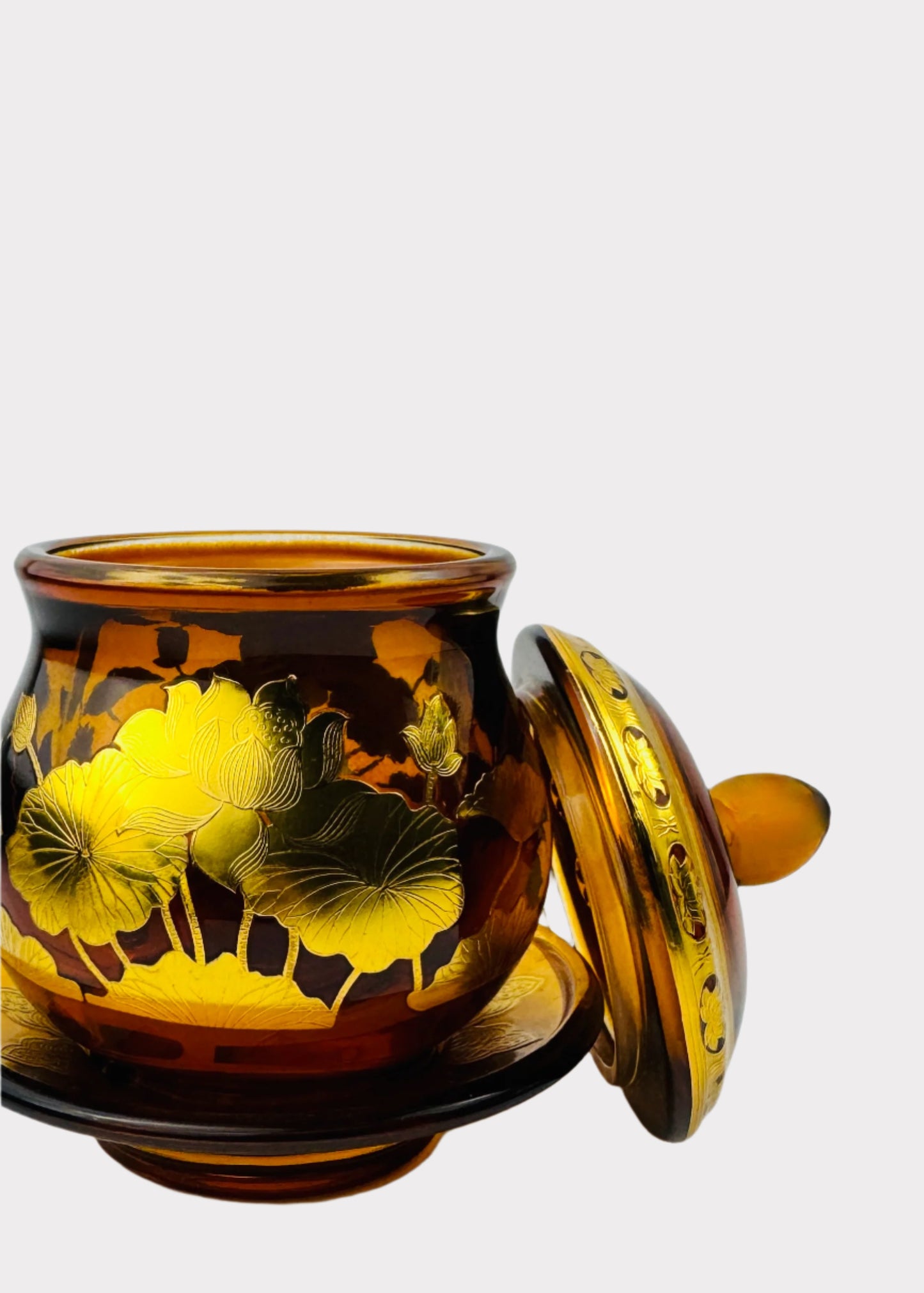 Amber Lotus Altar Offering Cup - Crystal