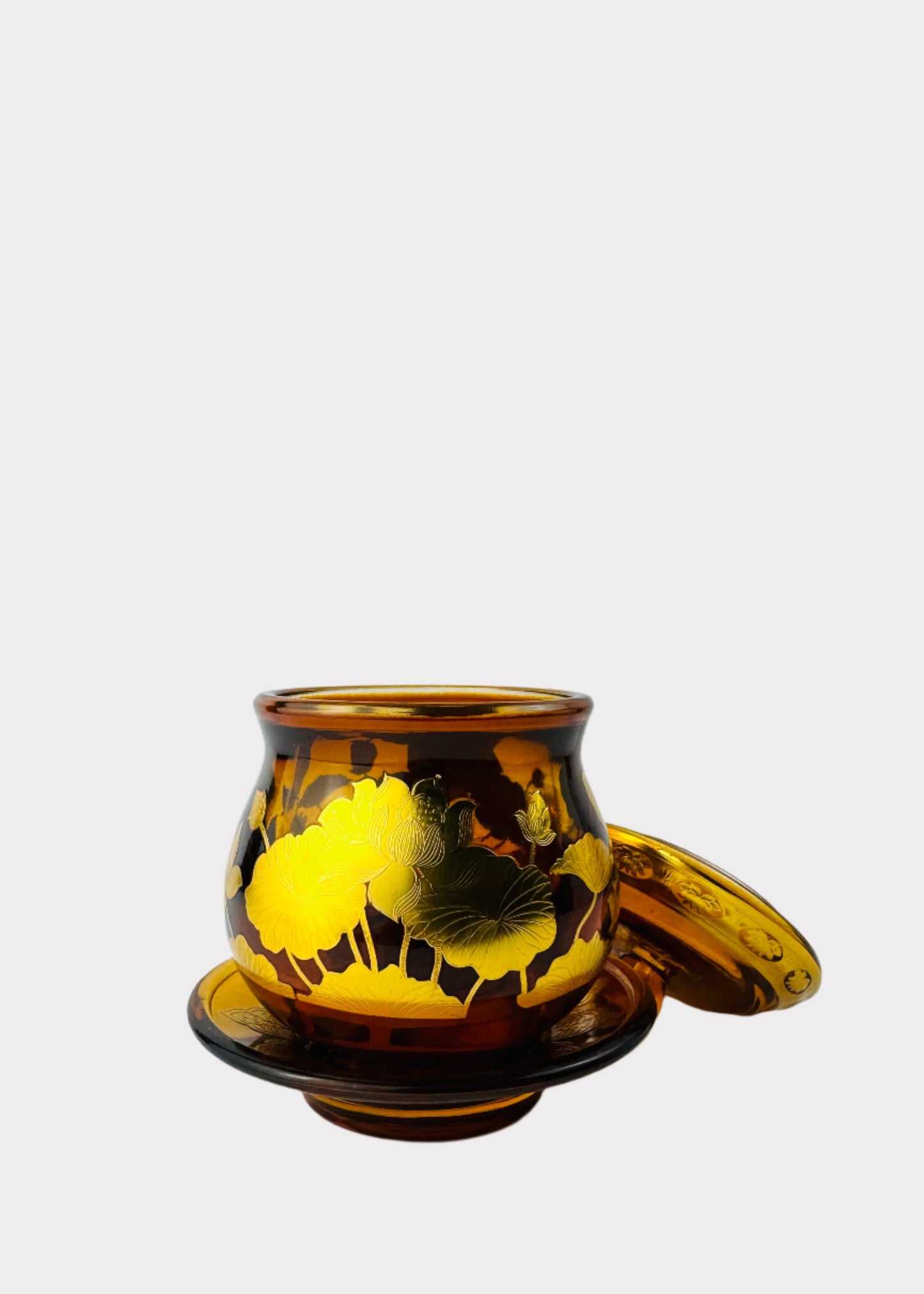 Amber Lotus Altar Offering Cup - Crystal