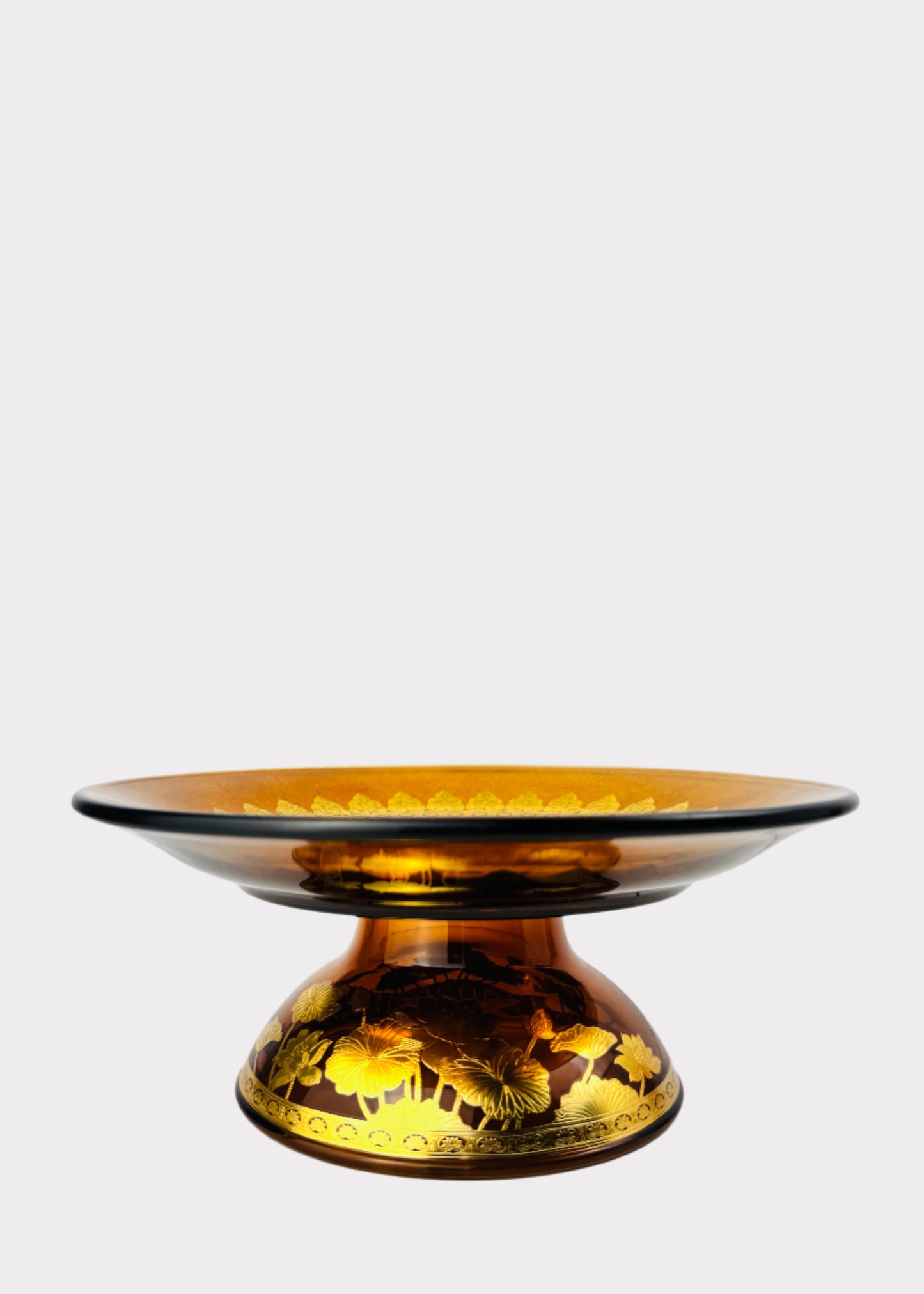 Amber Lotus Altar Plate - Crystal