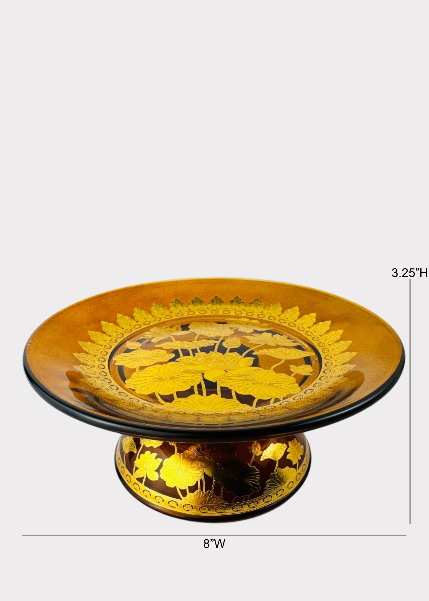 Amber Lotus Altar Plate - Crystal