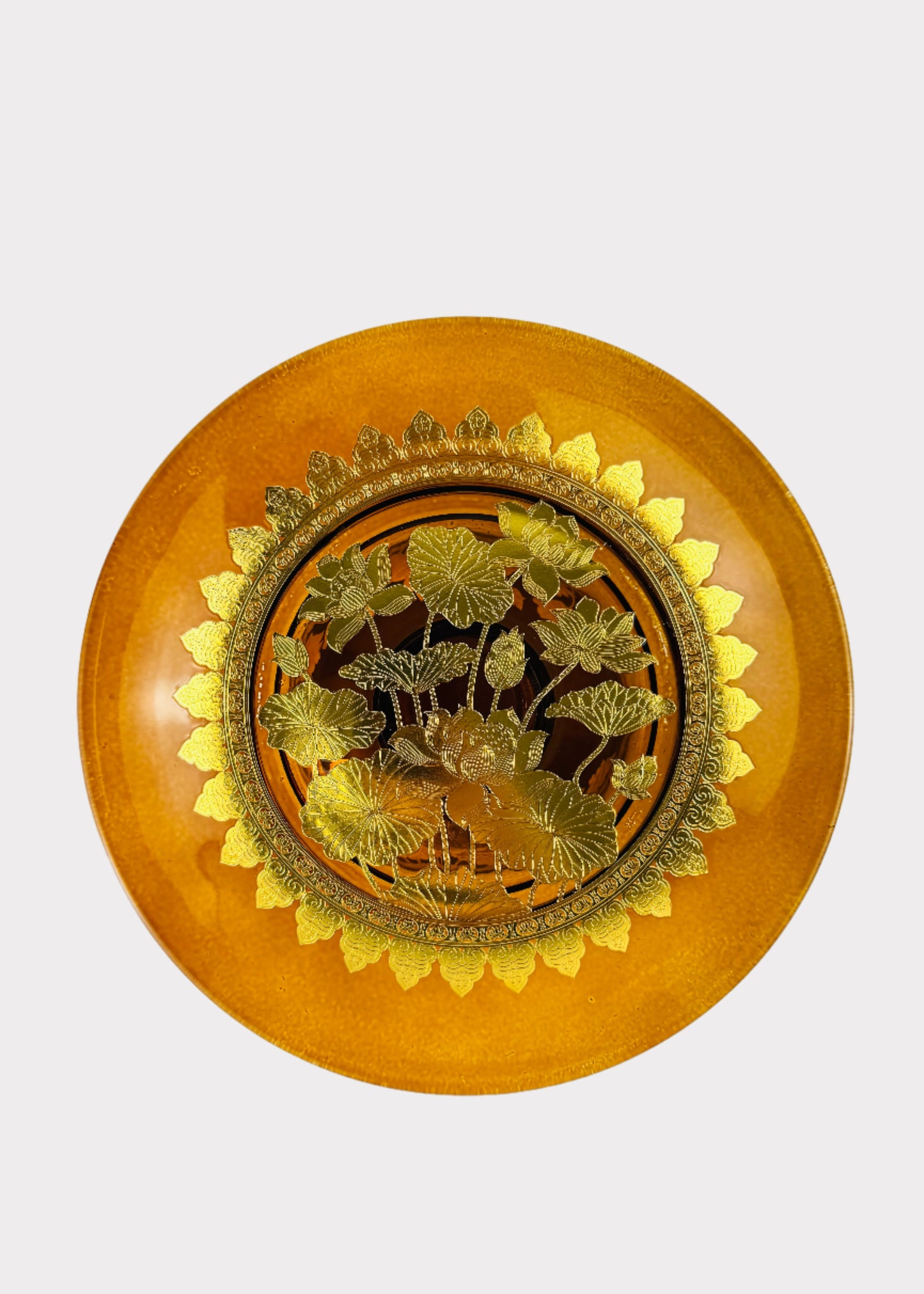 Amber Lotus Altar Plate - Crystal