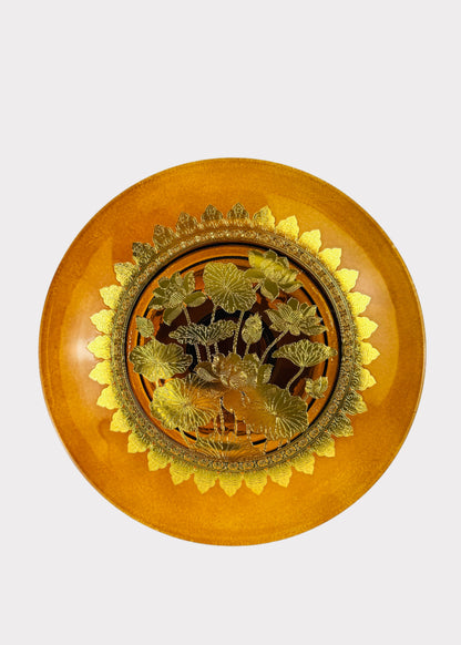 Amber Lotus Altar Plate - Crystal