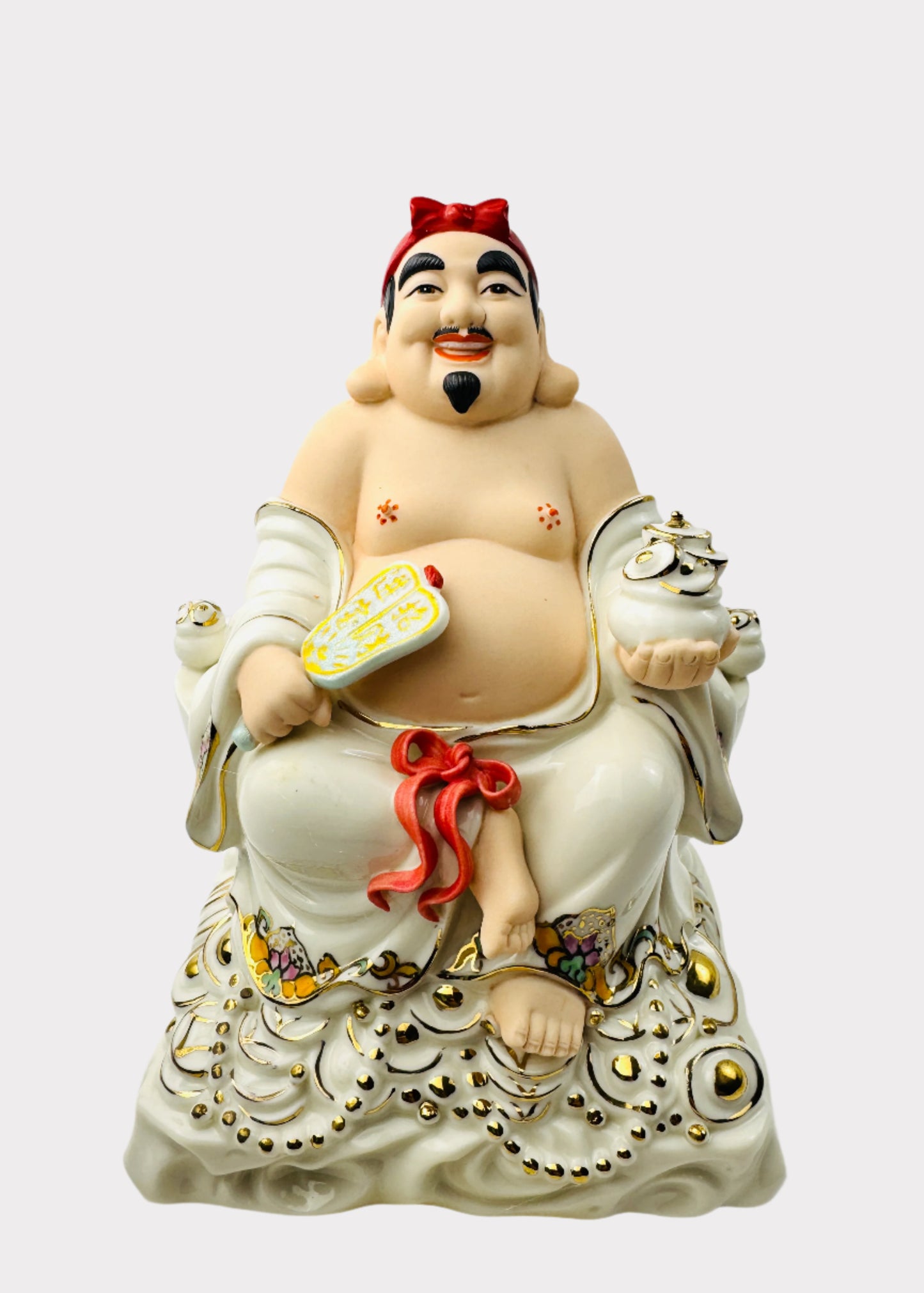 White and Pastel Land and Prosperity Gods - Porcelain