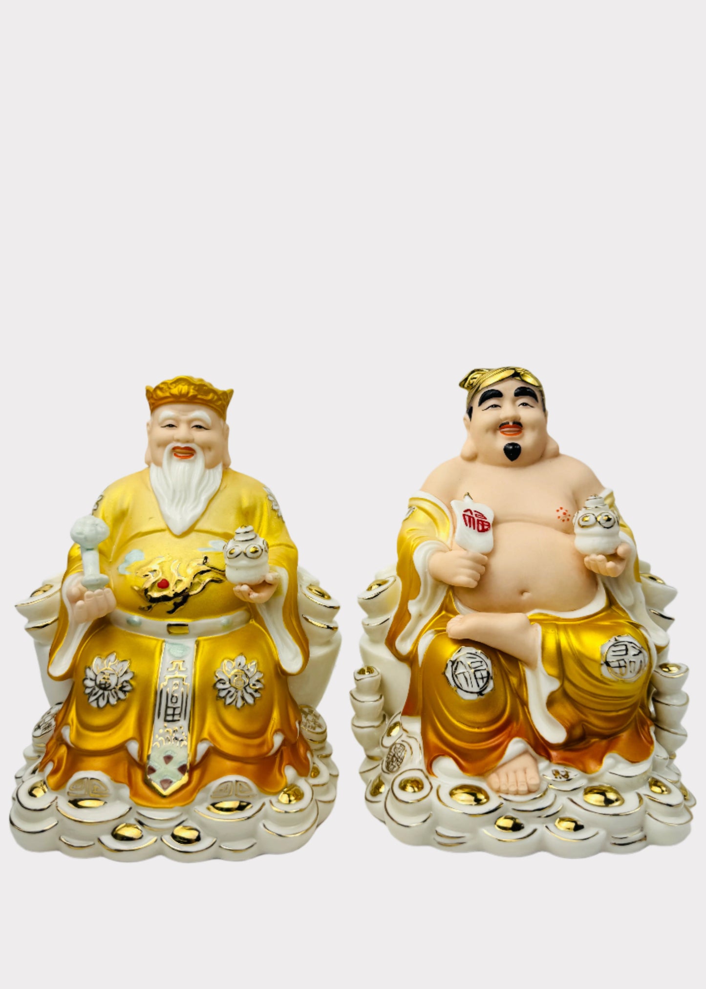 Gold Ombre Land and Prosperity Gods - Porcelain
