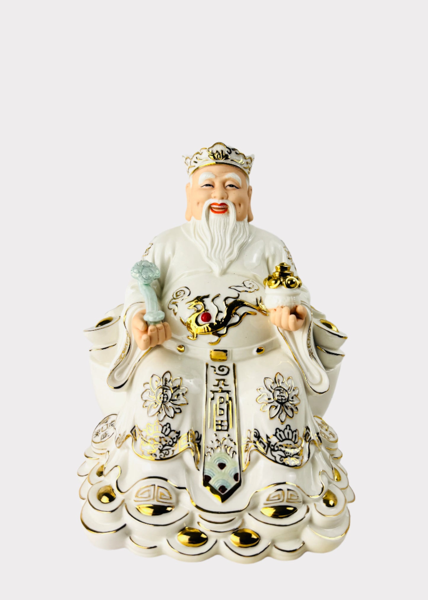 Gold Ombre Land and Prosperity Gods - Porcelain