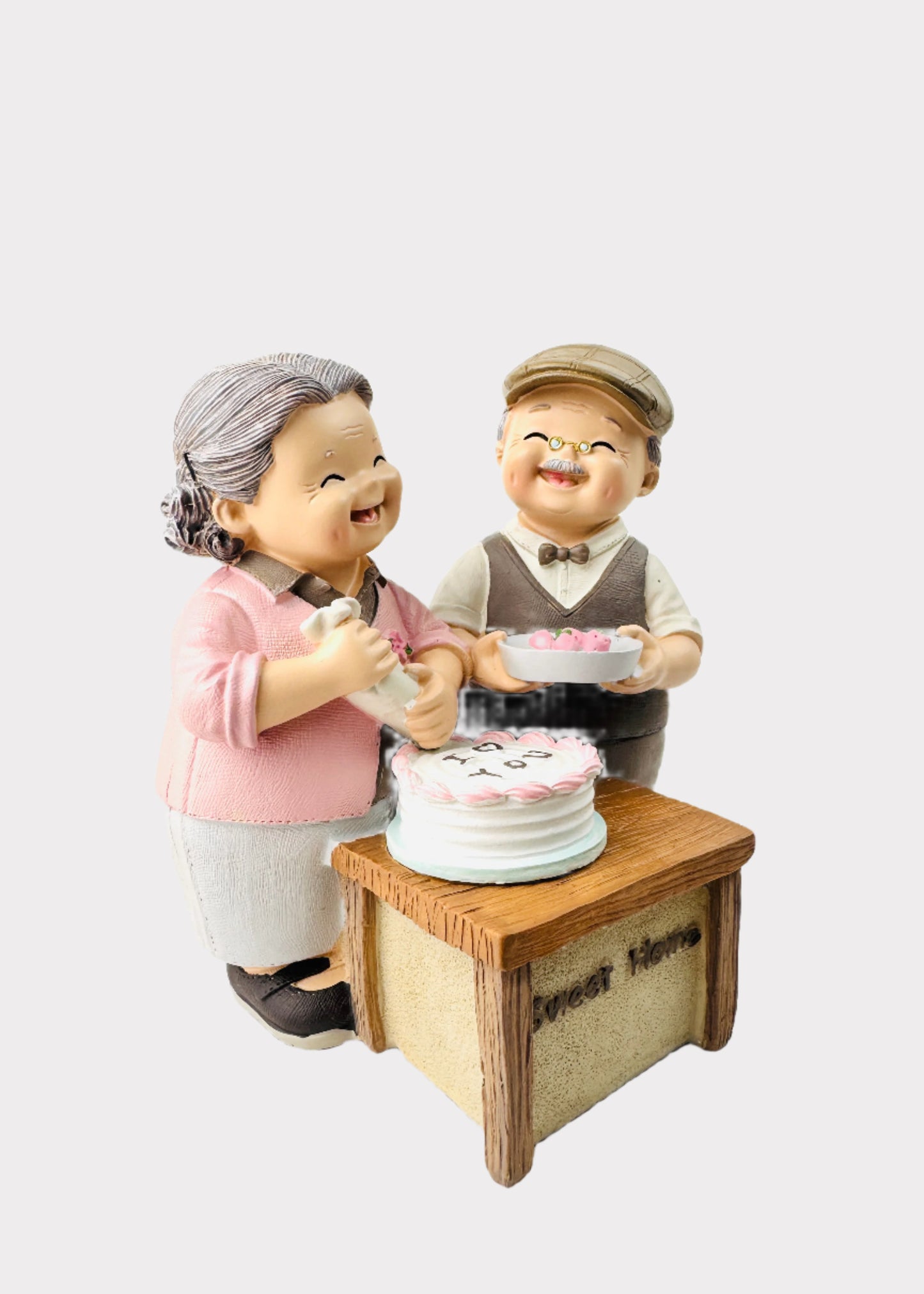 Grandparents Making Cake Figurine
