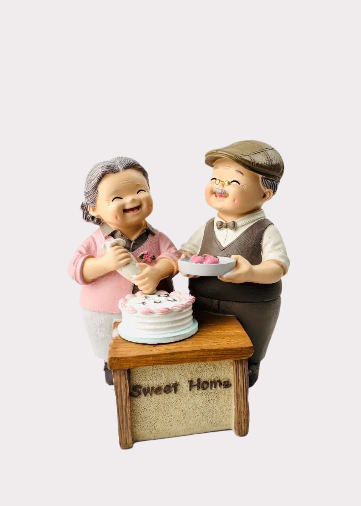 Grandparents Making Cake Figurine