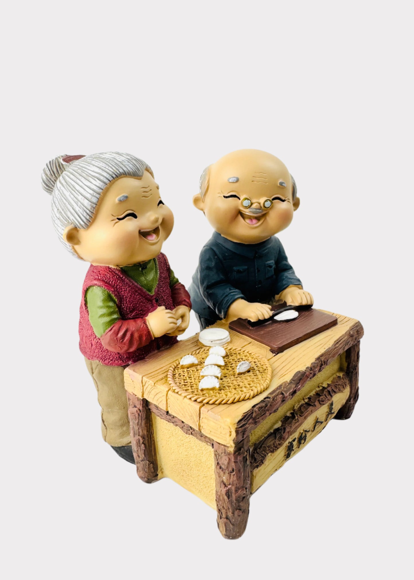 Grandparents Making Dumplings Figurine