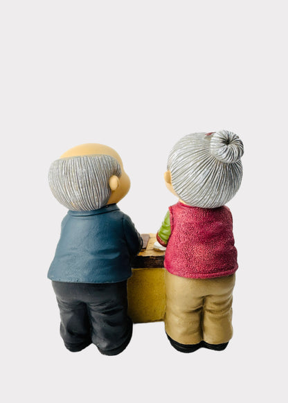 Grandparents Making Dumplings Figurine