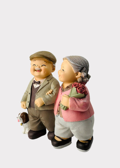 Grandparents Strolling Figurine