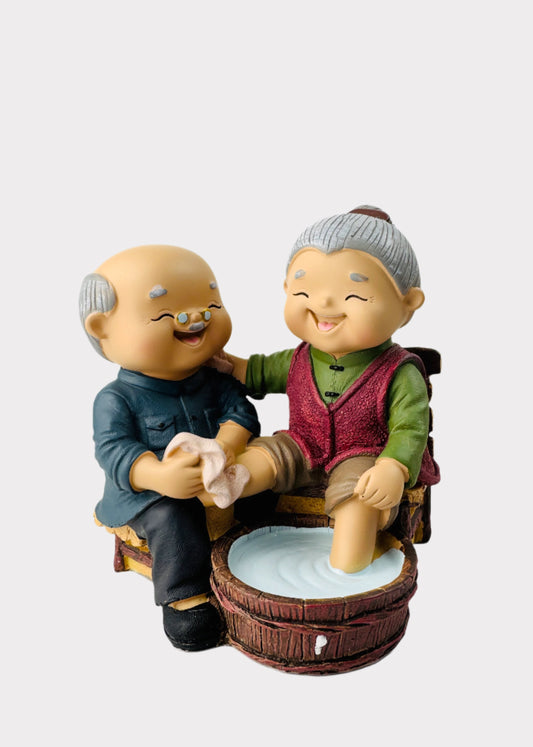 Grandparents Foot Bath Figurine