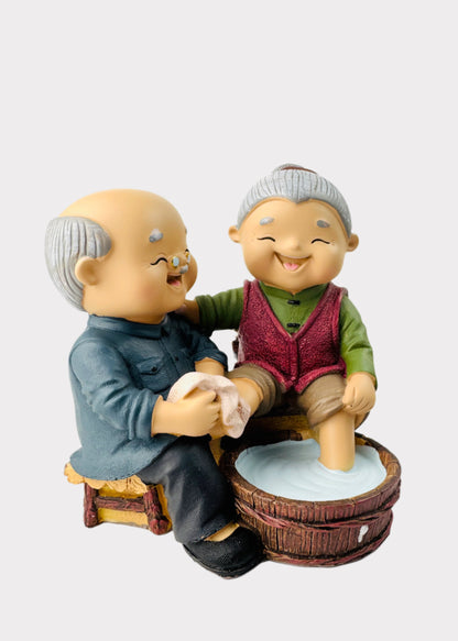 Grandparents Foot Bath Figurine