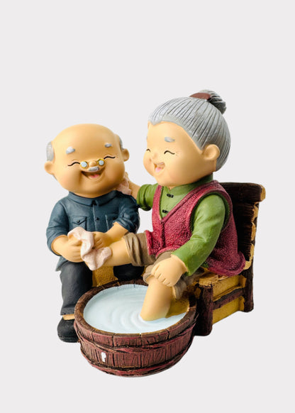 Grandparents Foot Bath Figurine