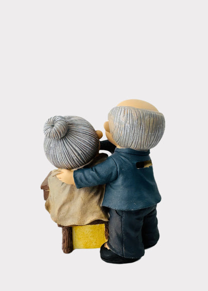 Grandparents Sewing Machine Figurine