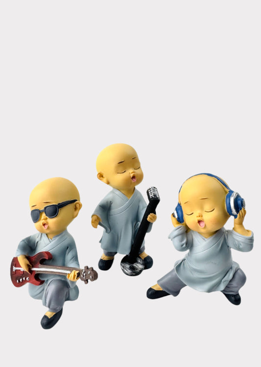 Little Monks Music Trio Figurine Set