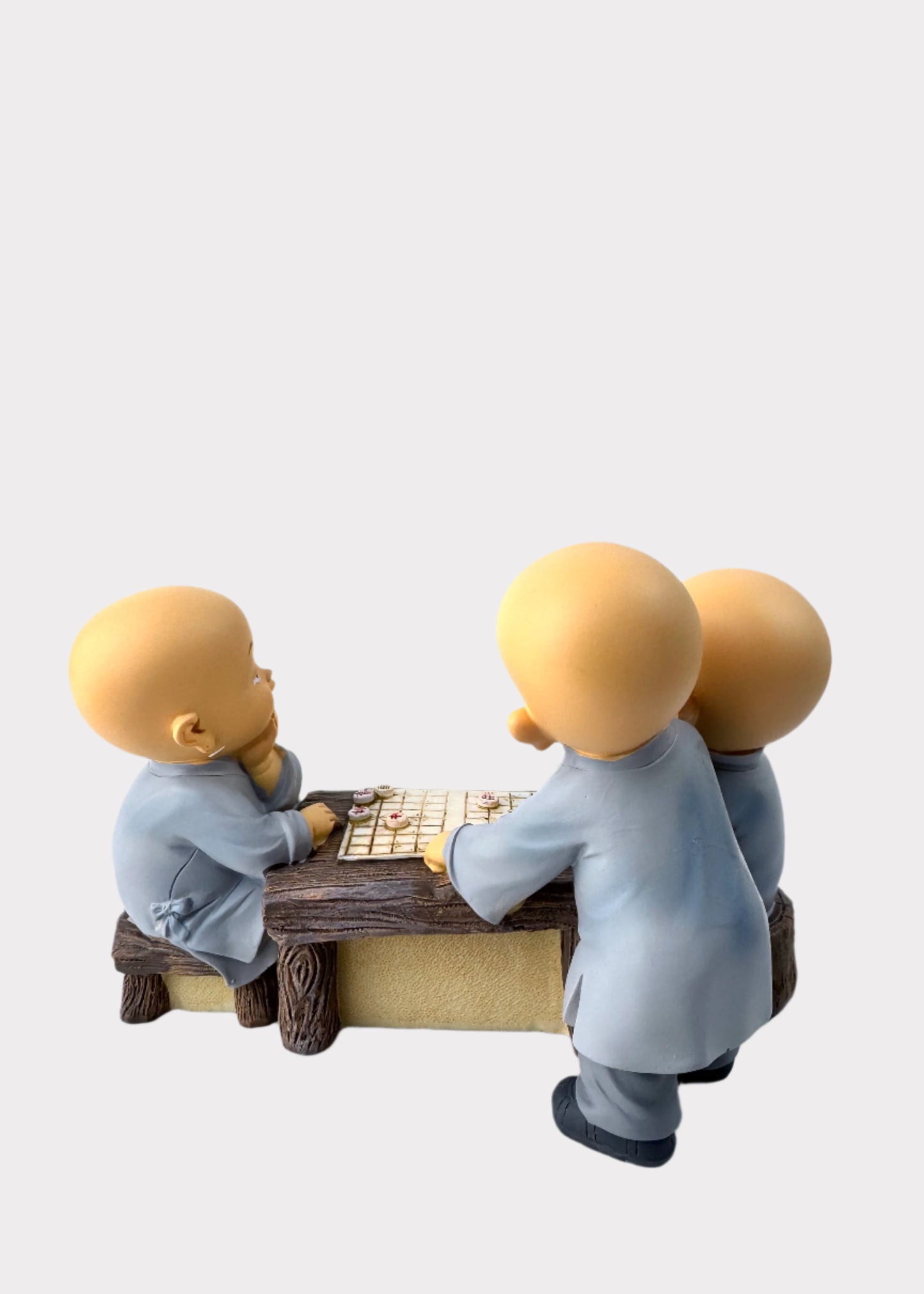 Little Monks Playing Chess Figurine