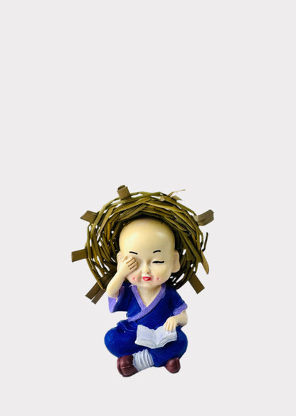 Straw Hat Little Monks Figurine Set