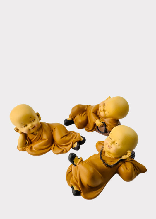 Resting Little Monks Figurine Trio