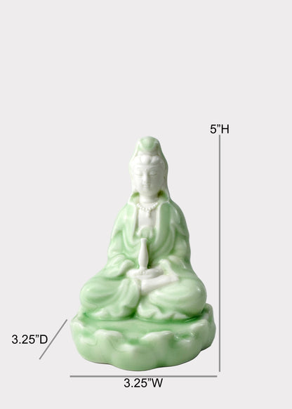 Crest Sage Guan Yin Porcelain Buddha