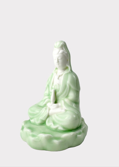 Crest Sage Guan Yin Porcelain Buddha