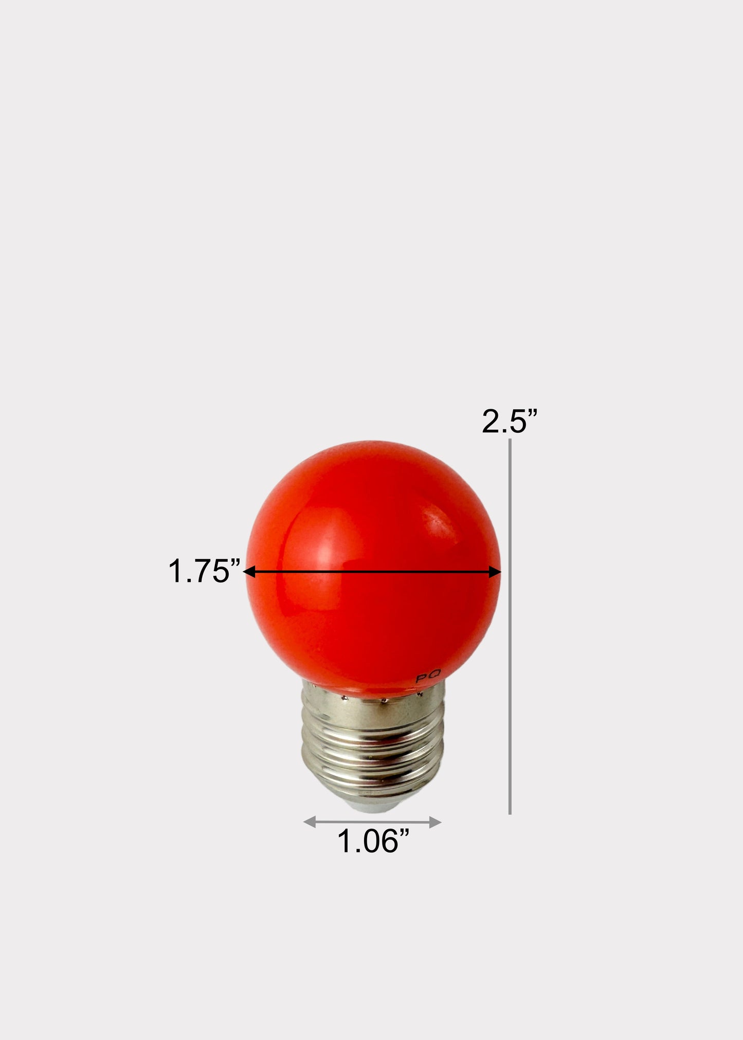 Red LED Bulb - Medium Base E26/E27 - 2 PACK