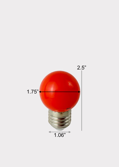 Red LED Bulb - Medium Base E26/E27 - 2 PACK