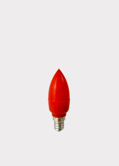Red LED Altar Bulb - E14 Candelabra Base - 2 PACK