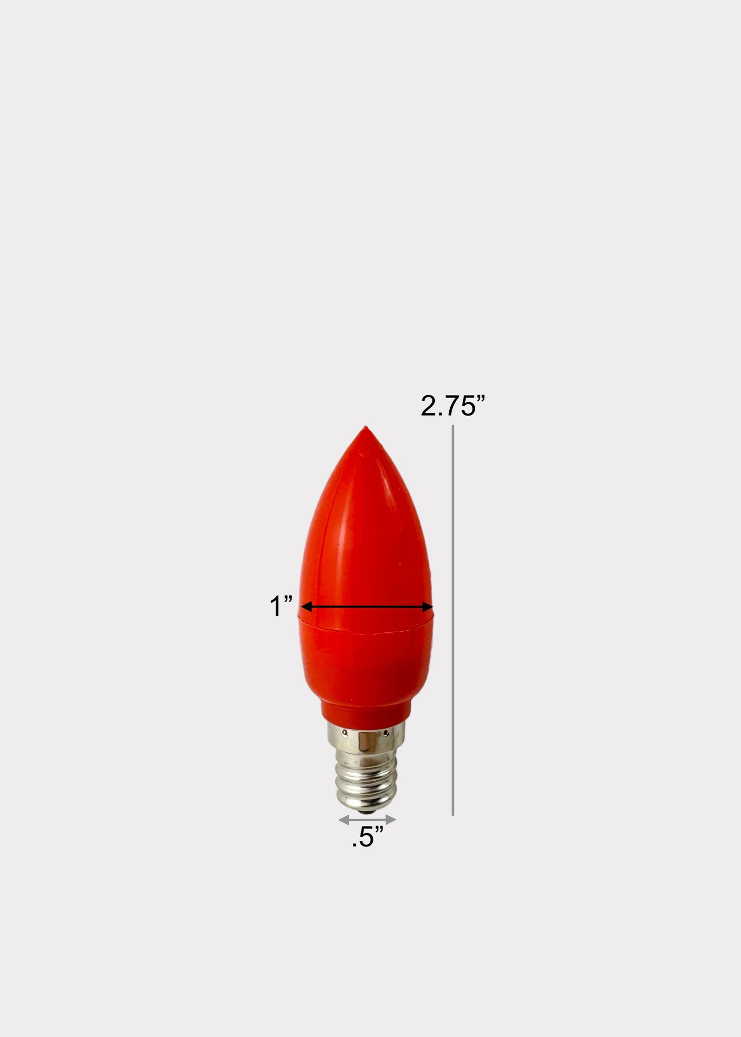 Red LED Altar Bulb - E14 Candelabra Base - 2 PACK