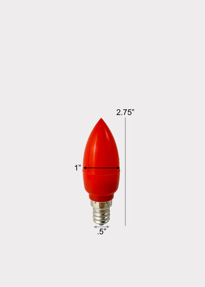 Red LED Altar Bulb - E14 Candelabra Base - 2 PACK