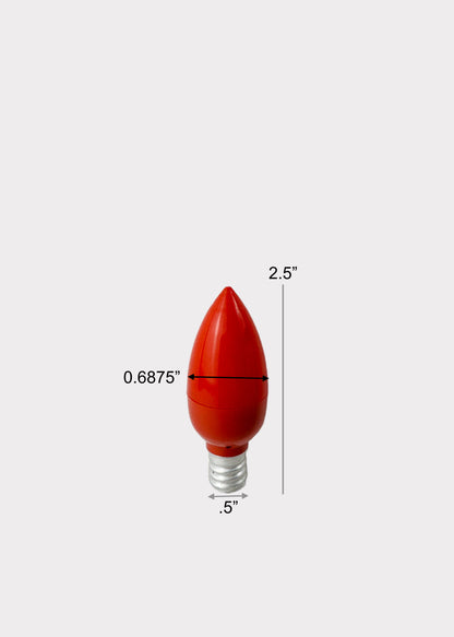 Red LED Altar Bulb - E12 Candelabra Base - 2 PACK