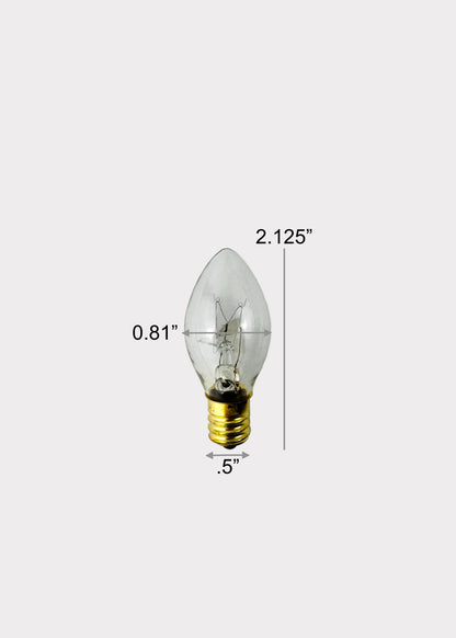 Clear Candelabra Light Bulb -  E12 - 7W