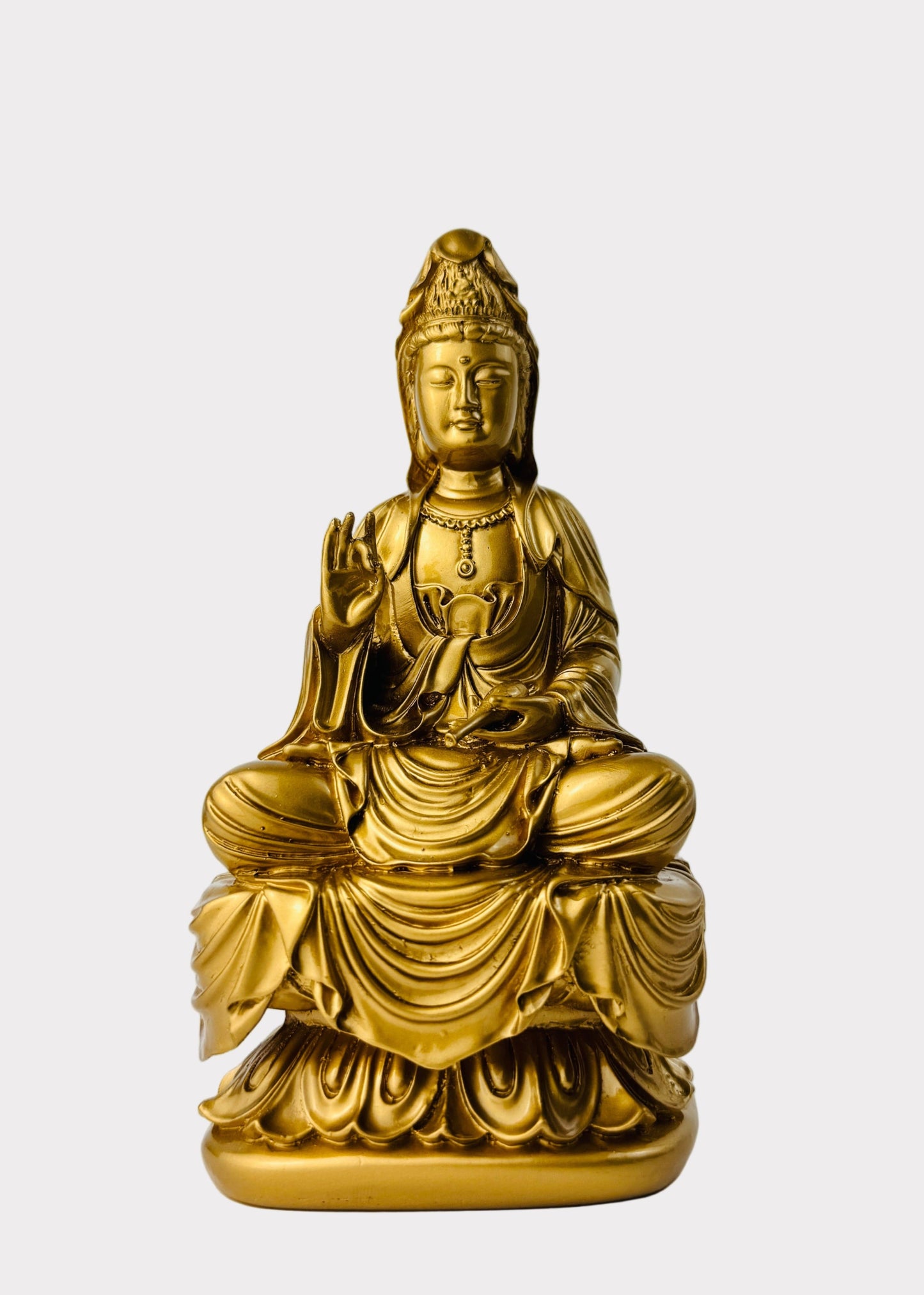 Guan Yin Seated Meditating - Resin Statue