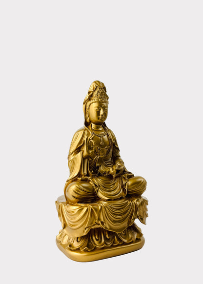 Guan Yin Seated Meditating - Resin Statue
