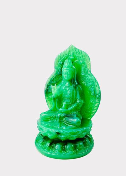 Guan Yin with Mandorla Back - Resin Statue