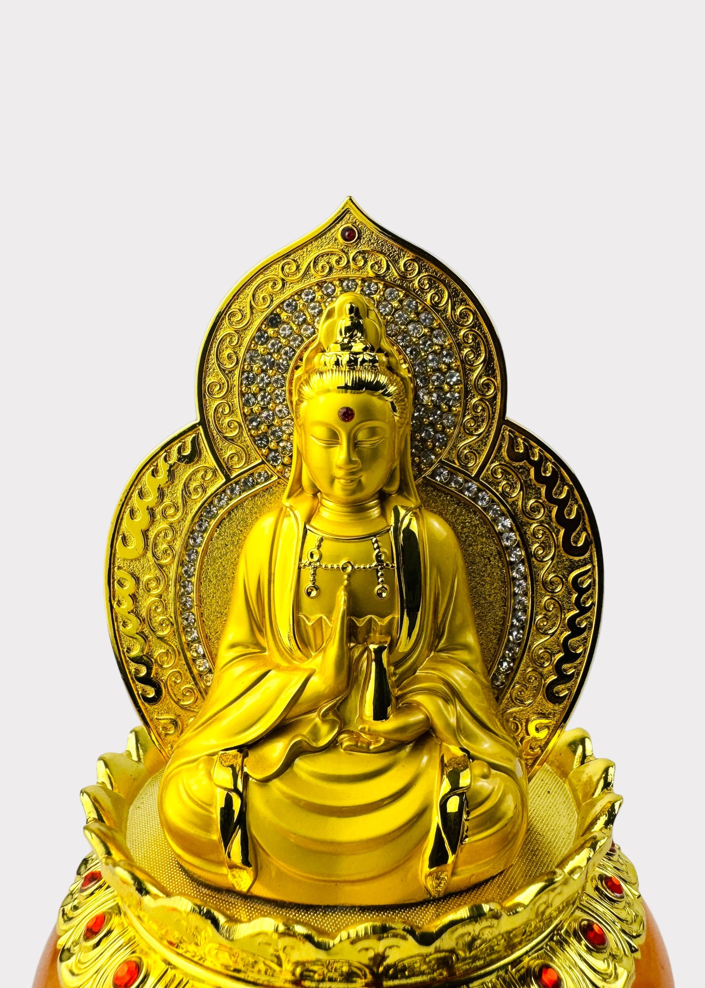 Guan Yin - Aroma Diffuser Statue - Gold Tone with Amber Reservoir