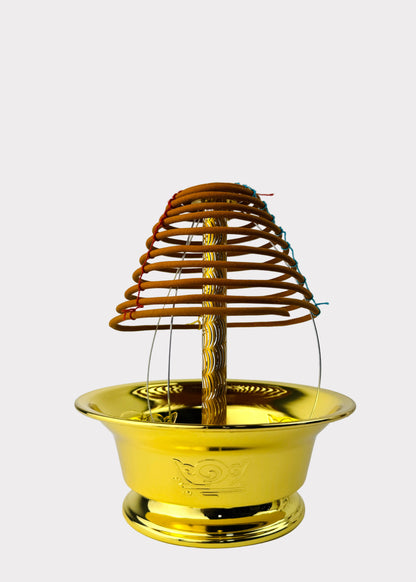 Coil Incense Burner - Golden Bowl Holder