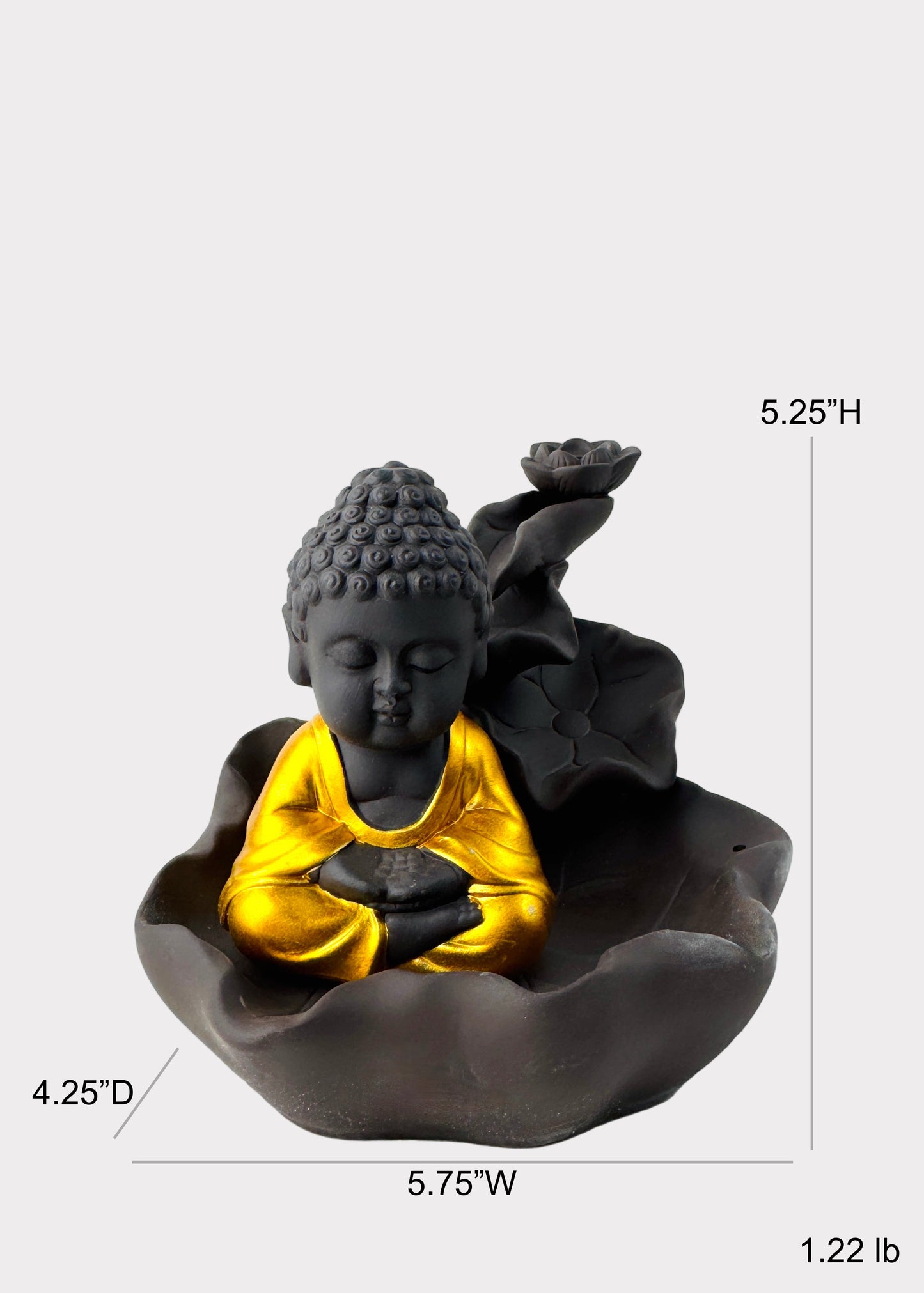 Buddha Incense Fountain - Backflow Waterfall - Golden Robe