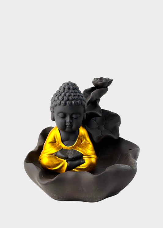 Buddha Incense Fountain - Backflow Waterfall - Golden Robe