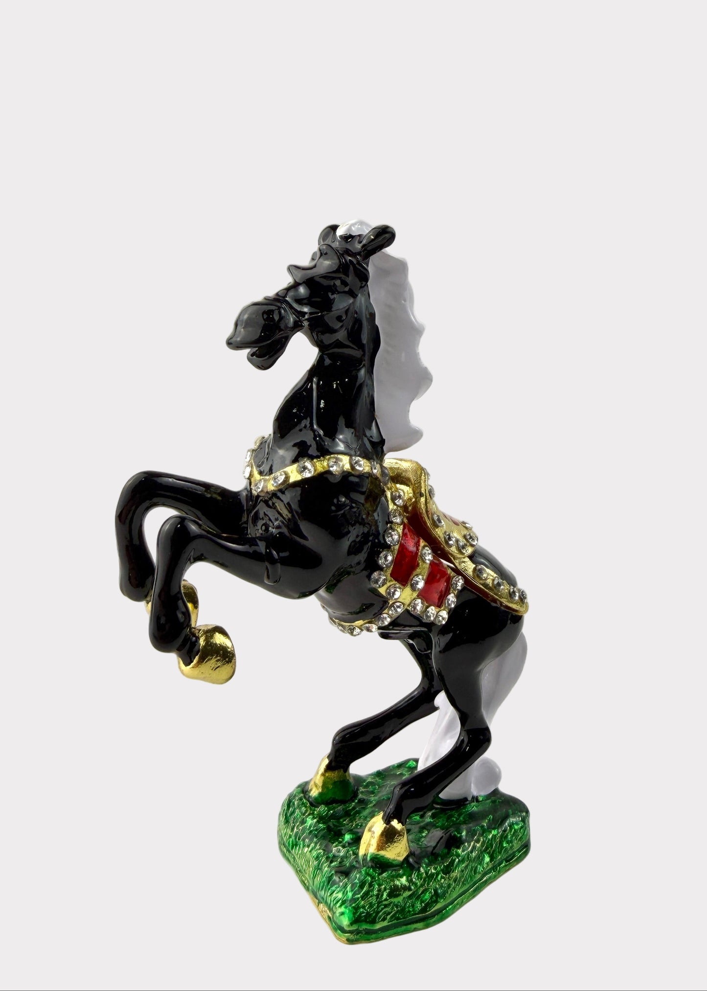Jumping Horse Trinket Box with Crystals - Feng Shui Wealth Decor